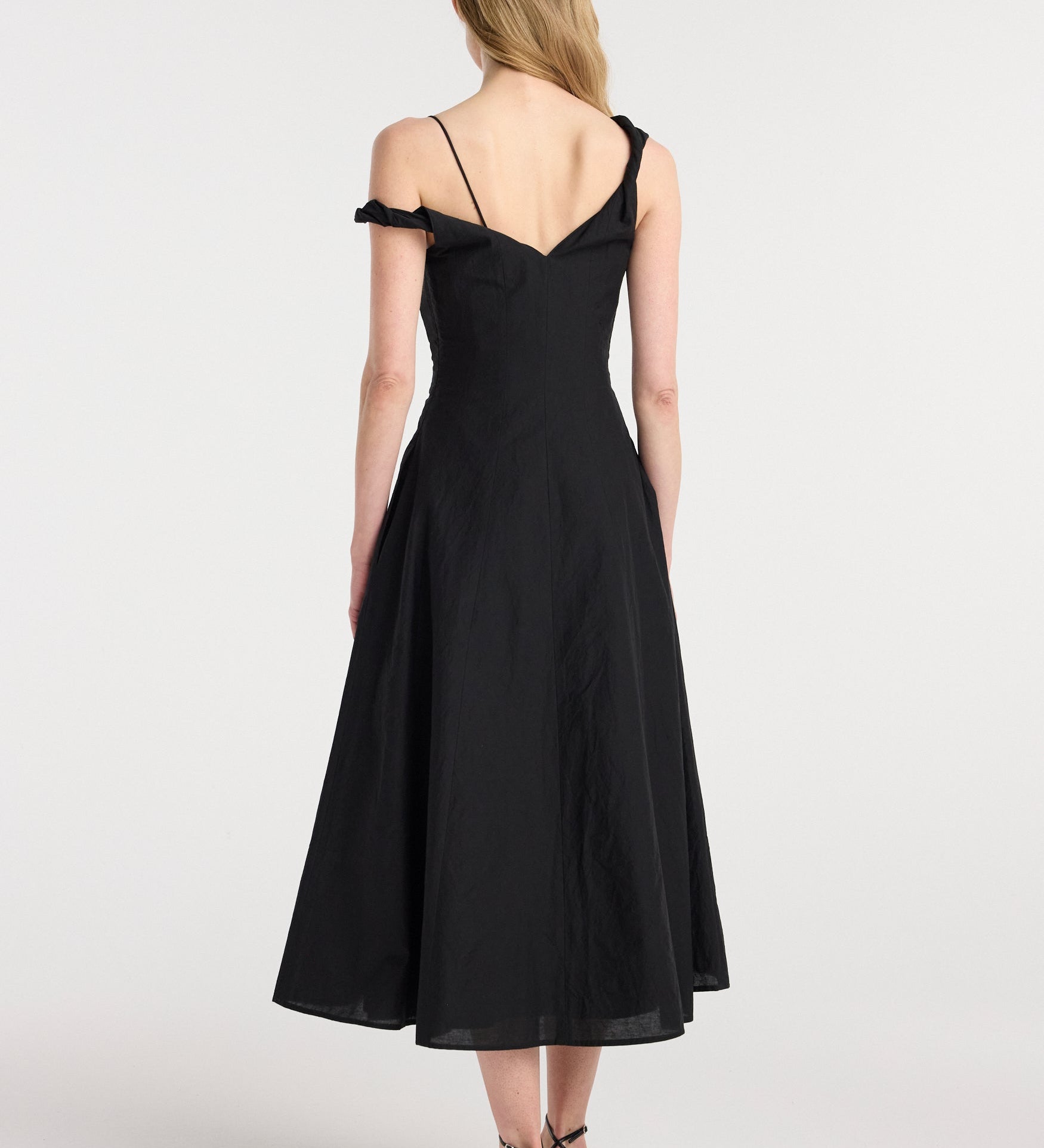 ROHE - Twisted shoulder dress | black