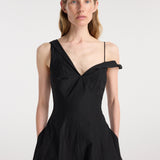 ROHE - Twisted shoulder dress | black