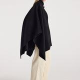 ROHE - Double - faced pankou poncho | black