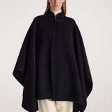 ROHE - Double - faced pankou poncho | black