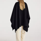 ROHE - Double - faced pankou poncho | black