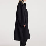 ROHE - Cheetah collar wool coat | black