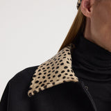 ROHE - Cheetah collar wool coat | black