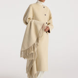 ROHE - Double - faced fringe coat | butter