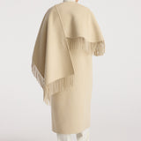ROHE - Double - faced fringe coat | butter