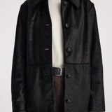 ROHE - Black ponyhair coat | black