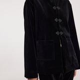 ROHE - Pankou closure velvet jacket | black