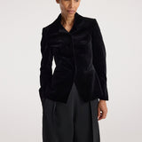 ROHE - Classic fitted velvet blazer | black