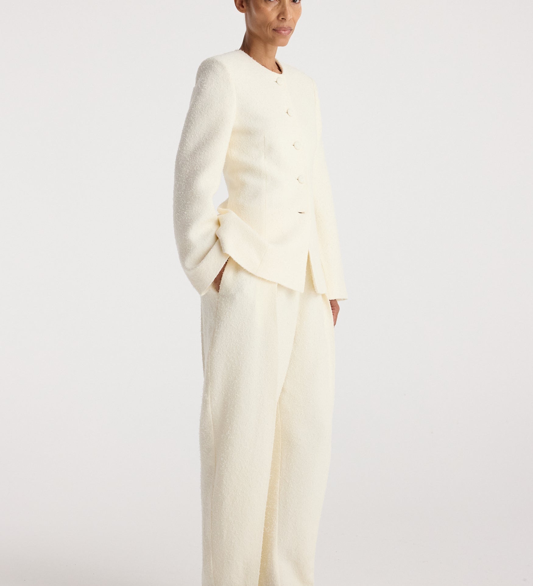 ROHE - Bouclé shaped blazer | cream