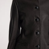 ROHE - Shaped grain leather jacket | black