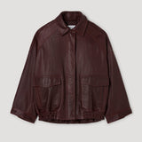 ROHE - Grain leather aviator jacket | chestnut