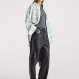 ROHE - Flannel check overshirt | sea green check