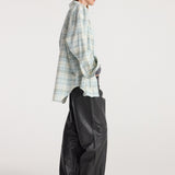ROHE - Flannel check overshirt | sea green check