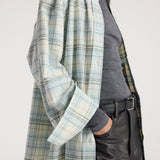 ROHE - Flannel check overshirt | sea green check