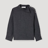 ROHE - Reimagined collar top | grey slub