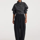 ROHE - Reimagined collar top | grey slub