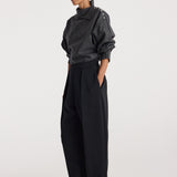 ROHE - Reimagined collar top | grey slub