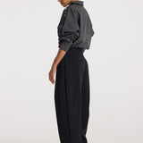 ROHE - Reimagined collar top | grey slub