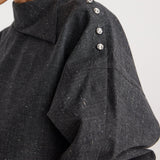 ROHE - Reimagined collar top | grey slub