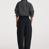 ROHE - Reimagined collar top | grey slub