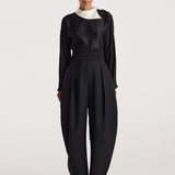 ROHE - Reimagined collar top | black