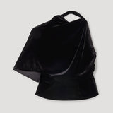 ROHE - Draped open back silk velvet top | black