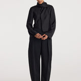 ROHE - Silk foulard top | black
