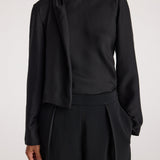 ROHE - Silk foulard top | black