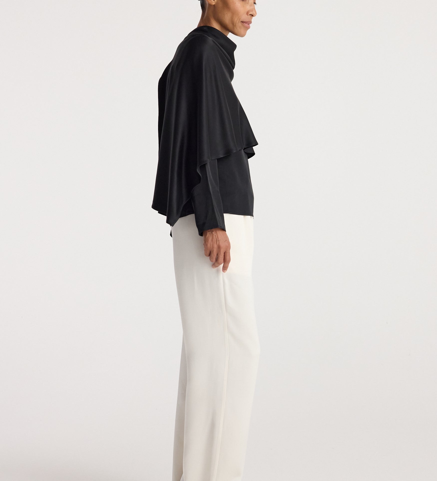 ROHE - Satin cape top | black