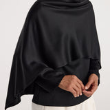 ROHE - Satin cape top | black