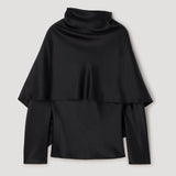 ROHE - Satin cape top | black