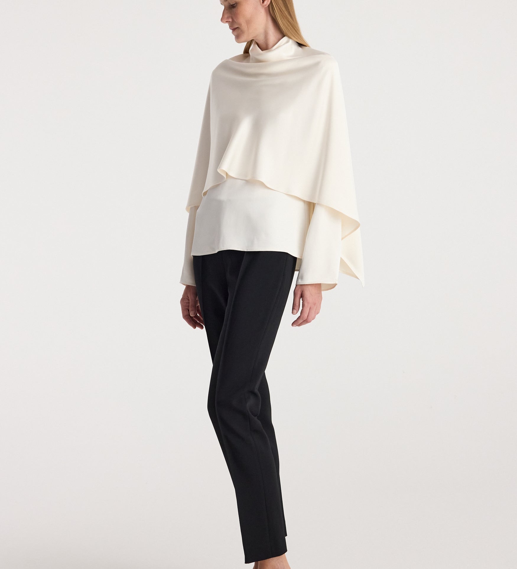 ROHE - Satin cape top | cream