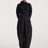 ROHE - Plissé shaped top | black