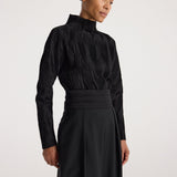 ROHE - Plissé shaped top | black