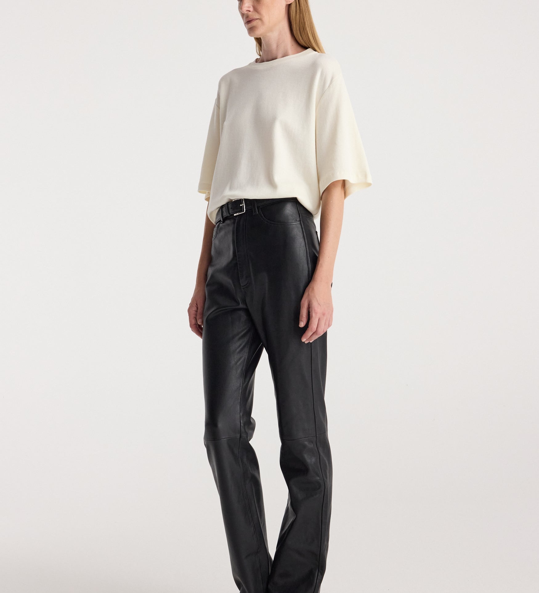 ROHE - Oversized cotton wool t - shirt | cream
