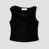 ROHE - Draped velvet top | black