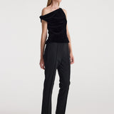 ROHE - Draped velvet top | black
