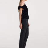 ROHE - Draped velvet top | black