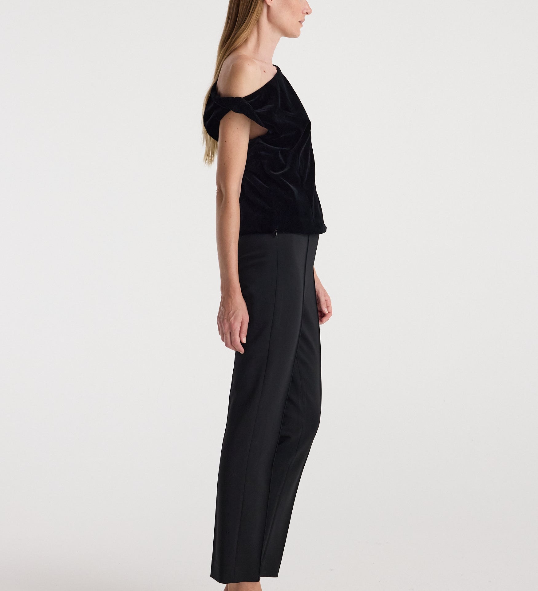 ROHE - Draped velvet top | black
