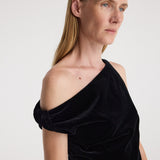 ROHE - Draped velvet top | black