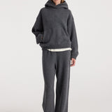 ROHE - Compact knitted trousers | dark grey melange