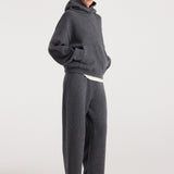 ROHE - Compact knitted trousers | dark grey melange