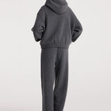 ROHE - Compact knitted trousers | dark grey melange
