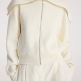 ROHE - Two way sailor zip cardigan | cream