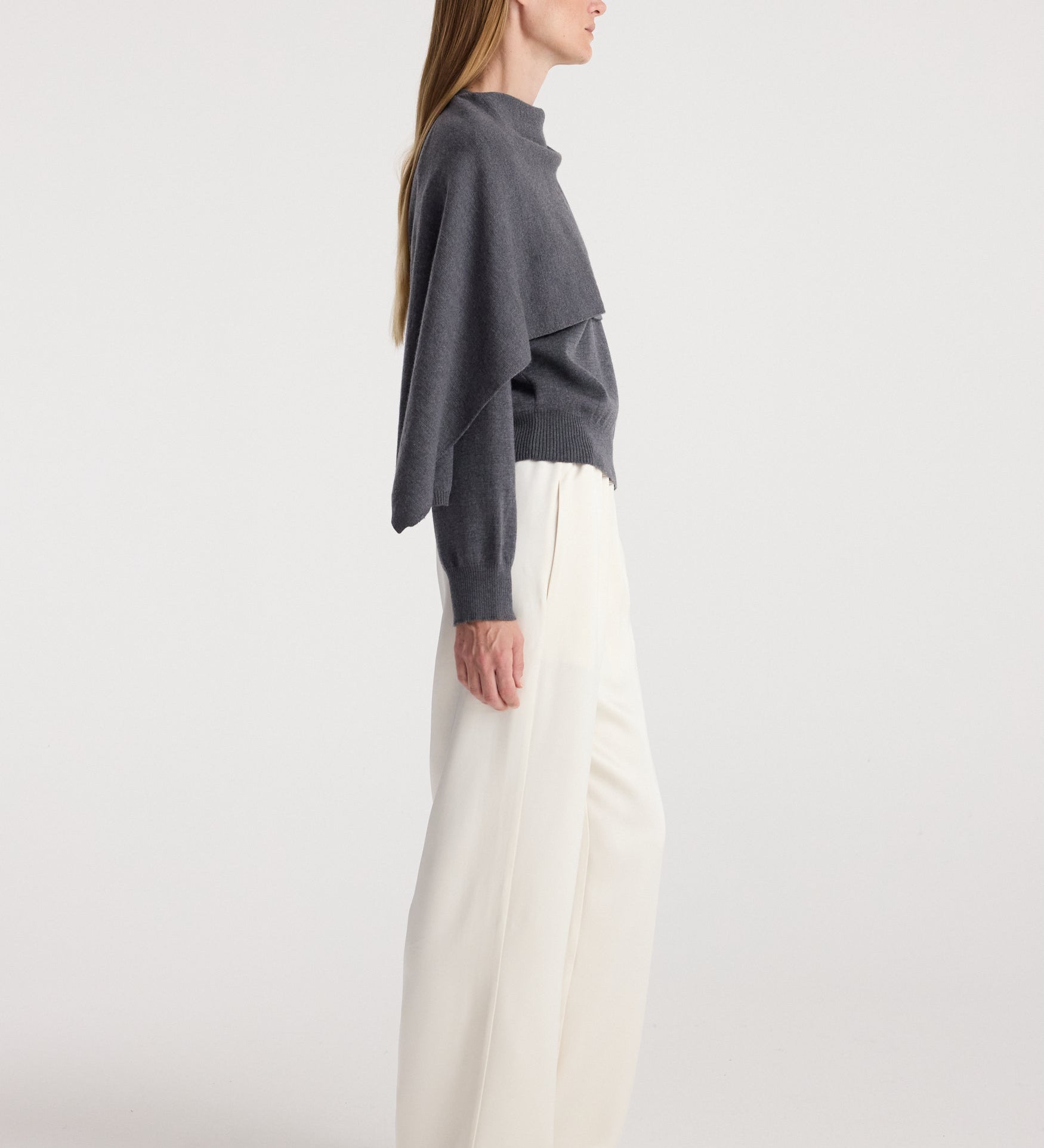 ROHE - Cape jumper | dark grey melange