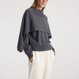ROHE - Cape jumper | dark grey melange