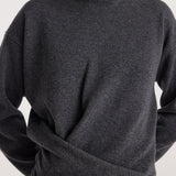 ROHE - Sculptural turtleneck | dark grey melange