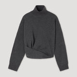 ROHE - Sculptural turtleneck | dark grey melange