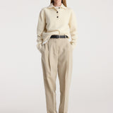 ROHE - Wool - cashmere polo | cream