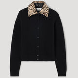 ROHE - Cheetah collar cardigan | black